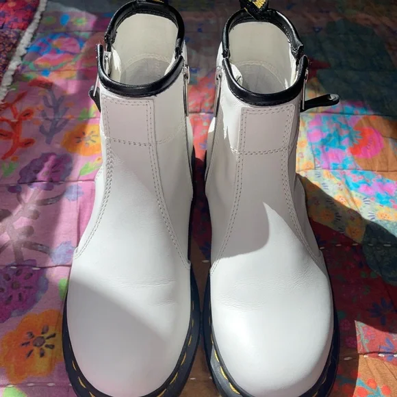 Dr. Martens White Leather Ankle Boots - Picture 2 of 3